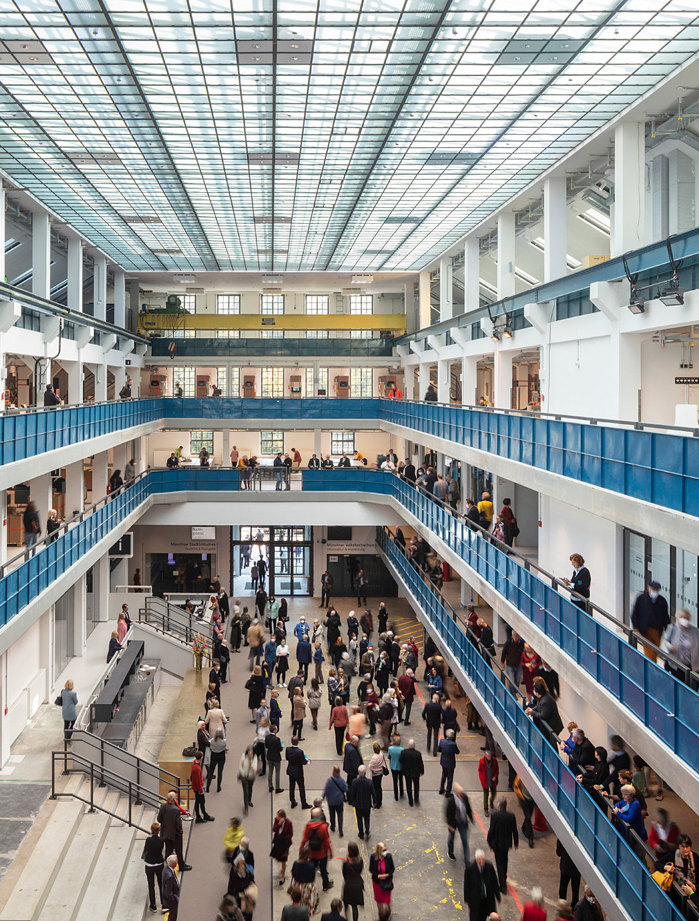 View from above into the lively Hall E.